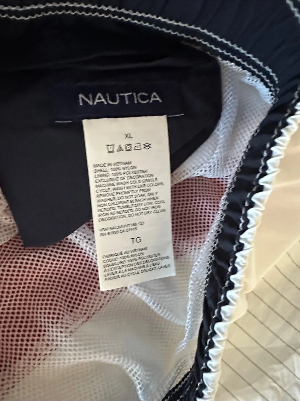Nautica - Men's Colorblock Swim Trunks - White/Red/Navy - XL
